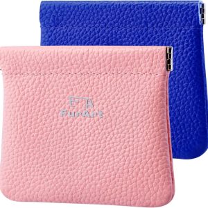 2 PACK Genuine Leather Squeeze Coin Purses Pouches for Women&Men at Amazon Women's Clothing store