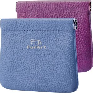 2 PACK Genuine Leather Squeeze Coin Purses Pouches for Women&Men at Amazon Women's Clothing store