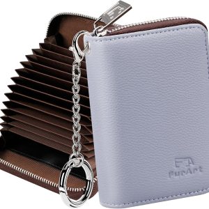 FurArt Zipper Wallet Women. RFID Blocking Credit Card Wallet. Business Card Holder. Compact Size KeyChain Wallet : Clothing. Shoes & Jewelry