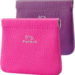 2 PACK Genuine Leather Squeeze Coin Purses Pouches for Women&Men at Amazon Women's Clothing store