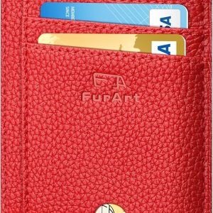 FurArt Slim Minimalist Wallet. Front Pocket Wallets. RFID Blocking. Credit Card Holder for Men-Cerise : Clothing. Shoes & Jewelry